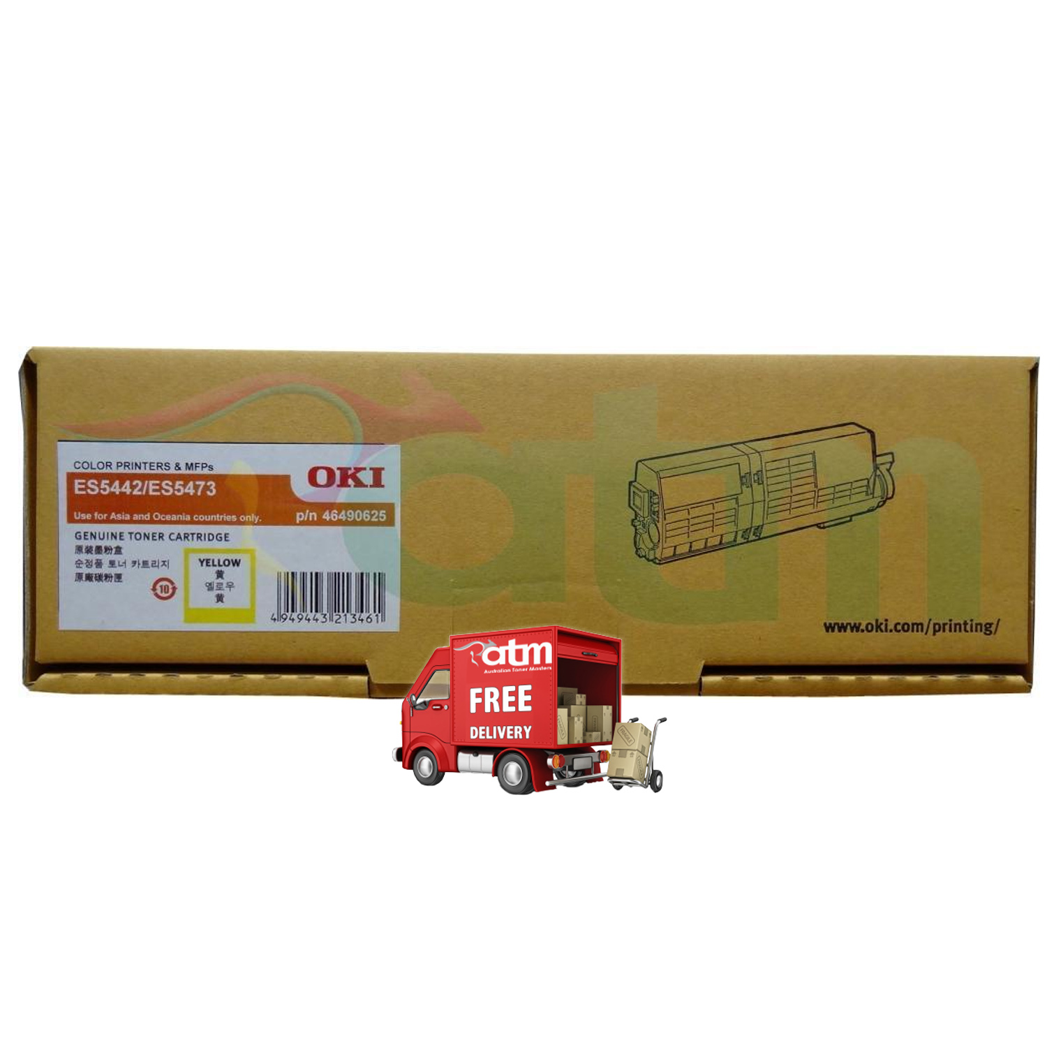 Oki ES5442 ES5473 46490625 Genuine Yellow Toner Cartridge