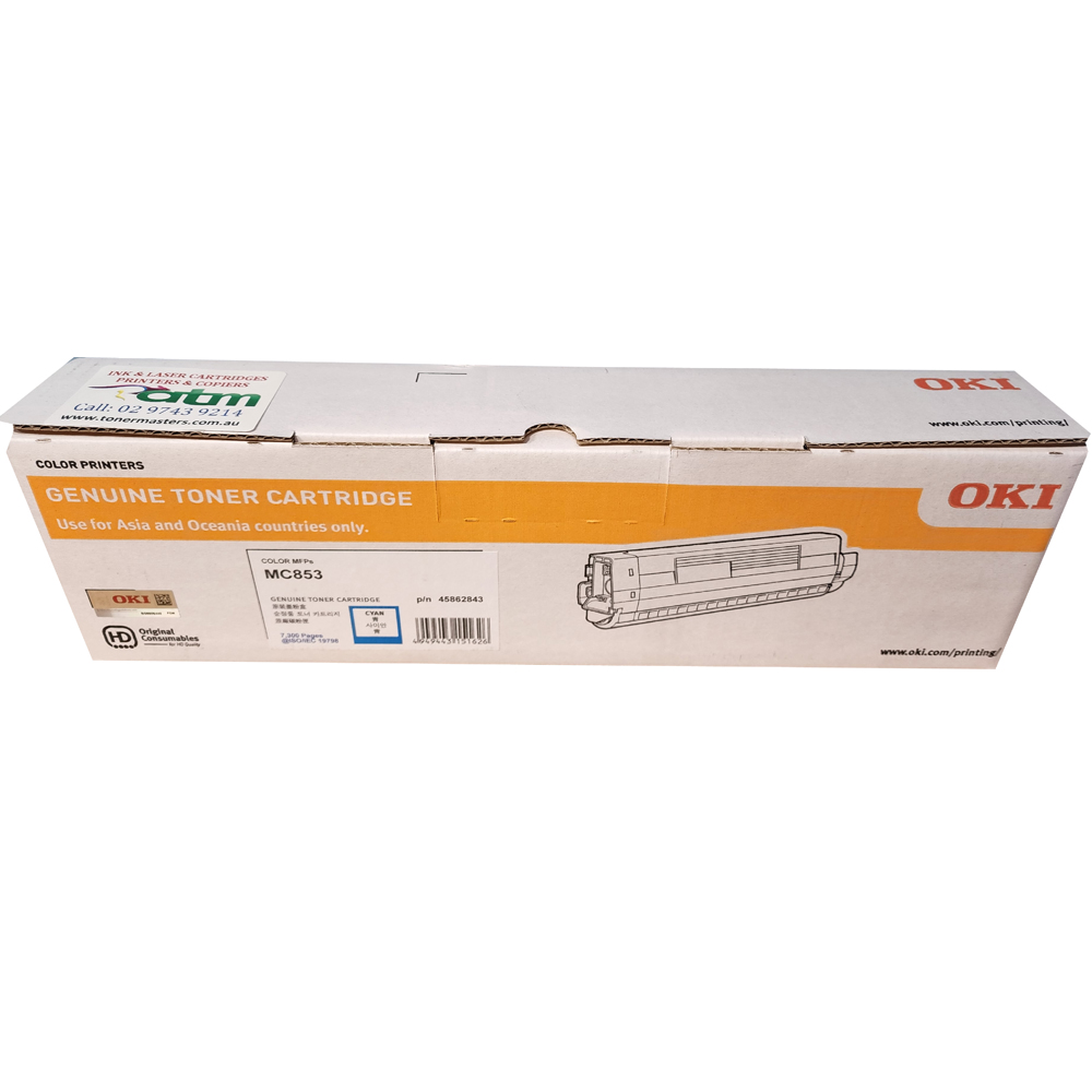 Oki MC853dn 45862843 Genuine Cyan Toner Cartridge