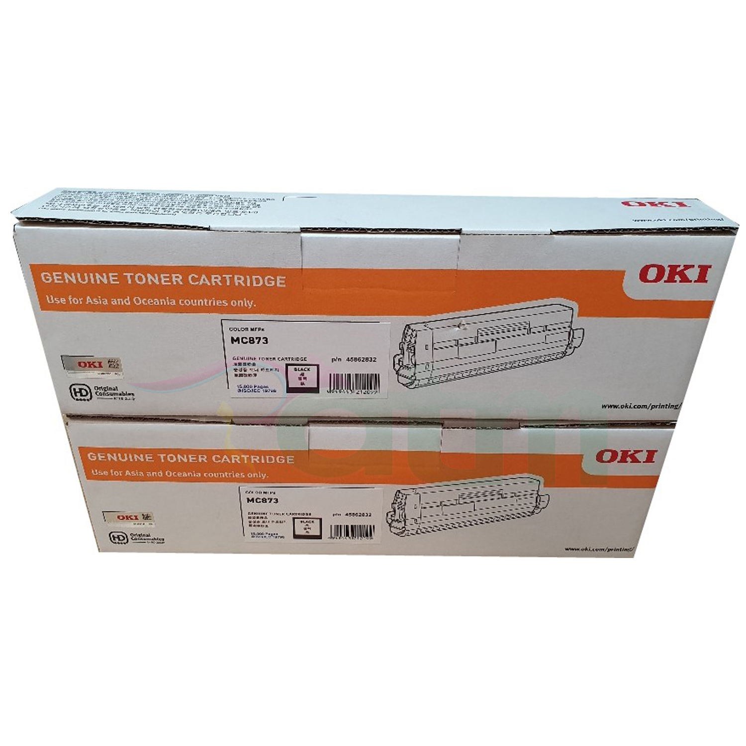 Oki MC873dn 45862832 Genuine Black Toner Cartridge x 2